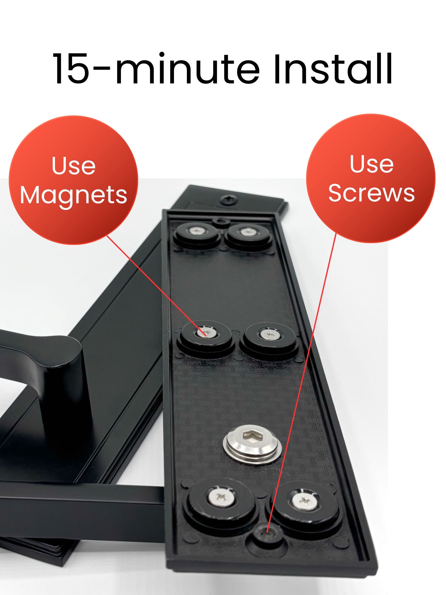 Magnetic Decorative Garage Door Handles, Modern Matte Black Garage Door Hardware, Exterior Faux Pull Handles, No Drill Magnetic Installation, Easy Home Upgrade for Steel Garage Doors