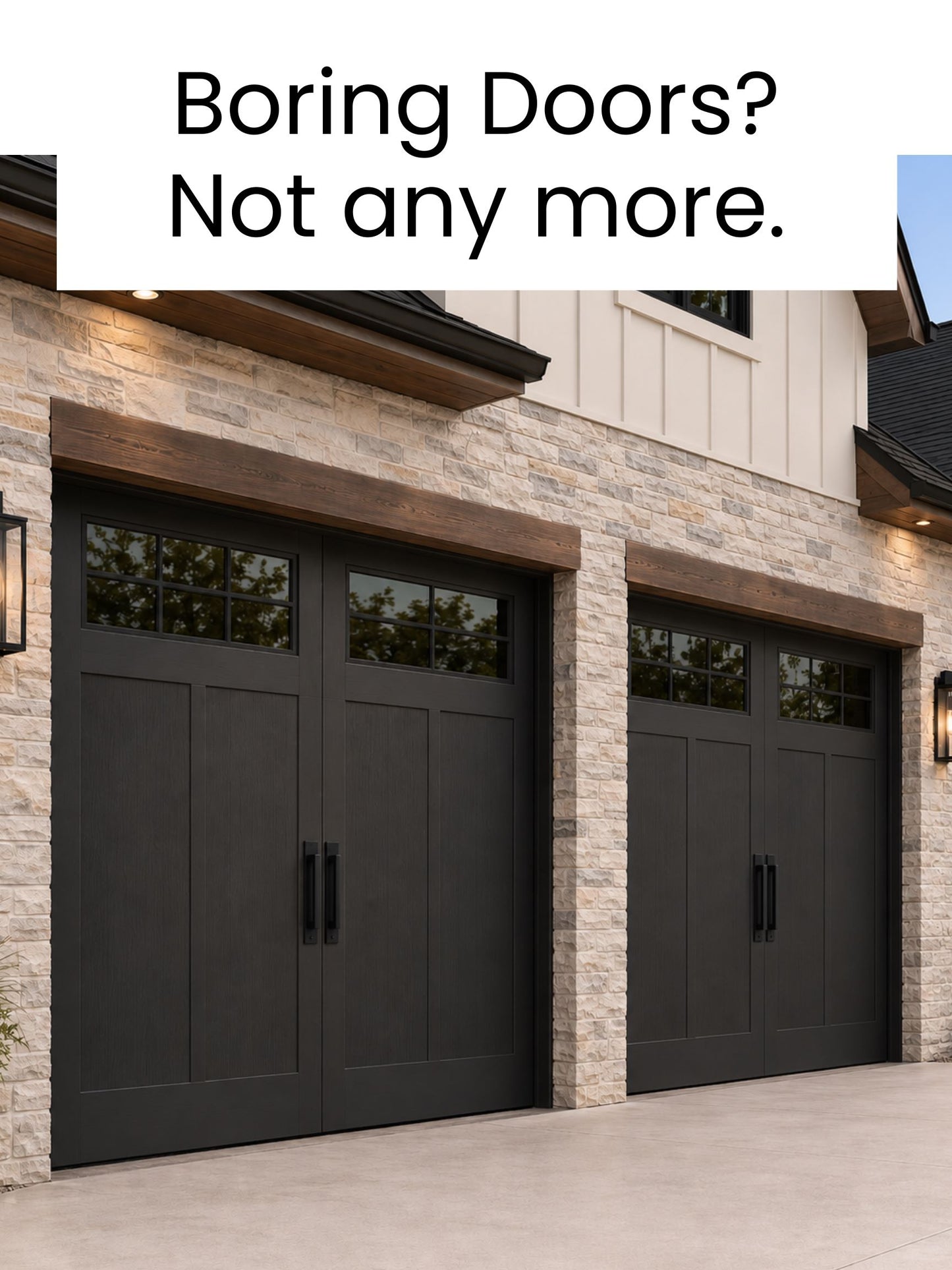 Magnetic Decorative Garage Door Handles, Modern Matte Black Garage Door Hardware, Exterior Faux Pull Handles, No Drill Magnetic Installation, Easy Home Upgrade for Steel Garage Doors