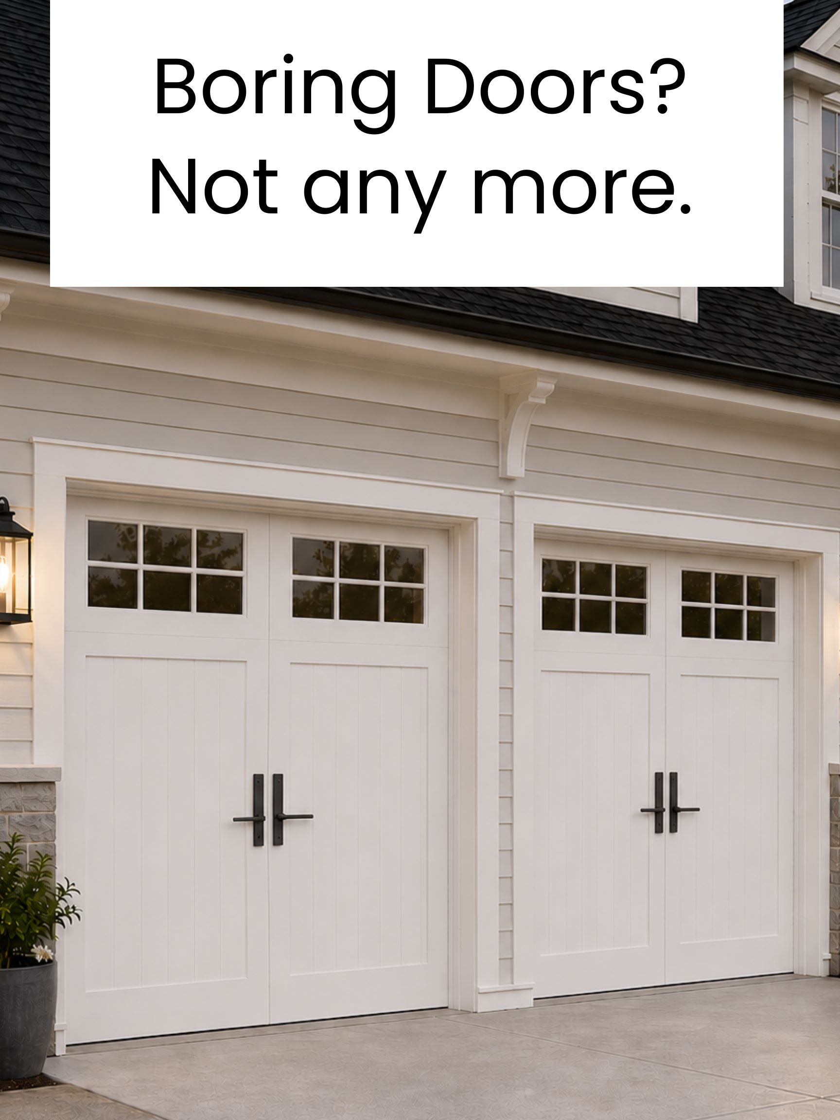 Magnetic Decorative Garage Door Handles, Modern Matte Black Garage Door Hardware, Exterior Faux Pull Handles, No Drill Magnetic Installation, Easy Home Upgrade for Steel Garage Doors