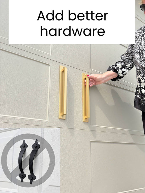 Magnetic Decorative Garage Door Handles, Modern Matte Black Garage Door Hardware, Exterior Faux Pull Handles, No Drill Magnetic Installation, Easy Home Upgrade for Steel Garage Doors
