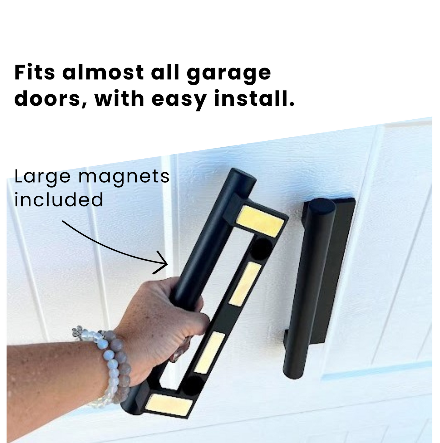 Decorative Black Color Magnetic Garage Door Hardware - Glamour Accents