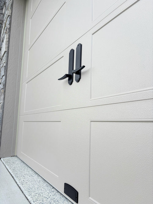 Garage Door Decorative Hardware Magnetic Handles, Modern Matte Black Exterior Garage Door Accents, Faux Pull Handles, No Drill Magnetic Installation, Instant Home Upgrade