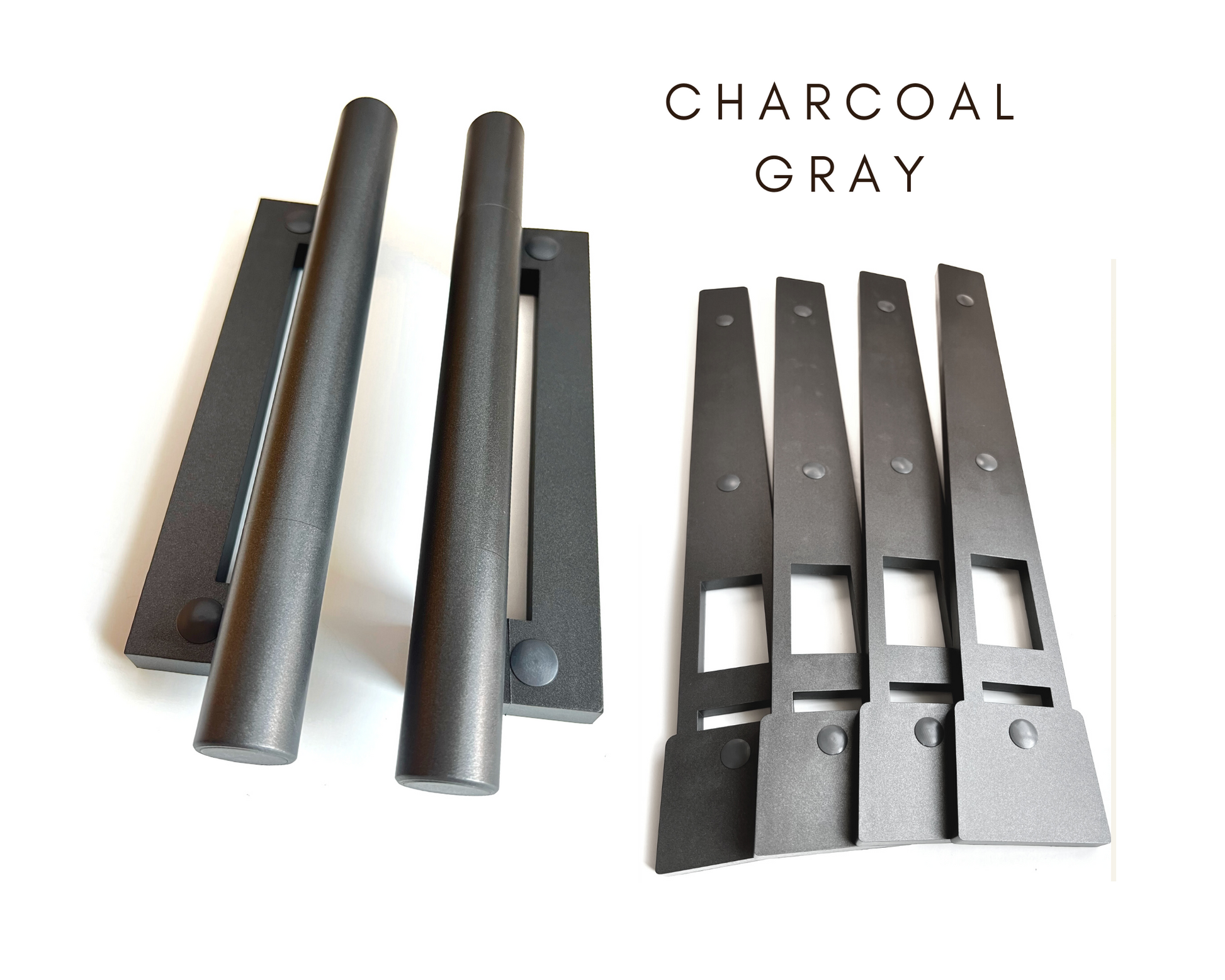 Decorative Magnetic Garage Door Hardware Handles - Charcoal Gray Glamour Accents